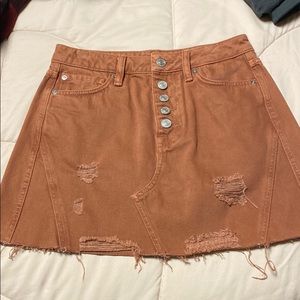 orange jean skirt never been worn